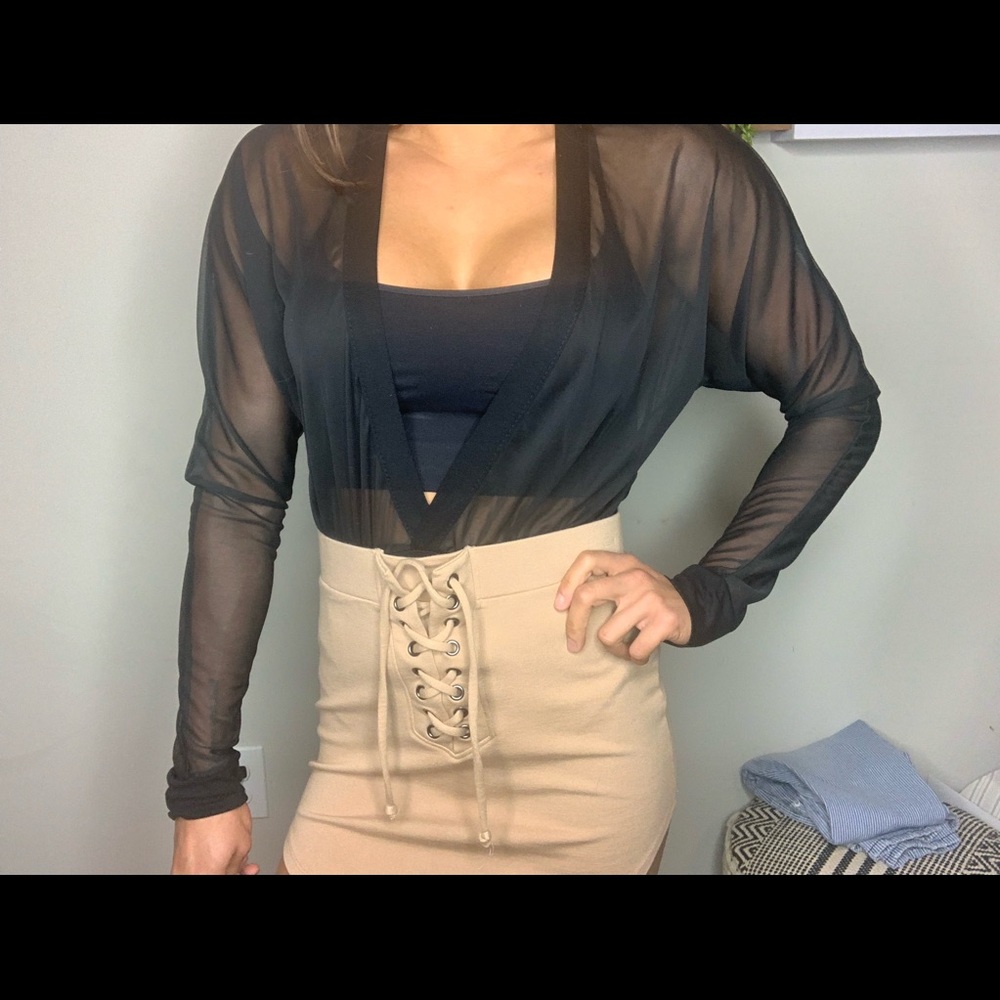 Seethrough top - black onesie